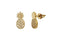 Aretes Acero Inoxidable Dorado Piña