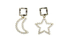 Aretes de Luna y Estrella con Perlas