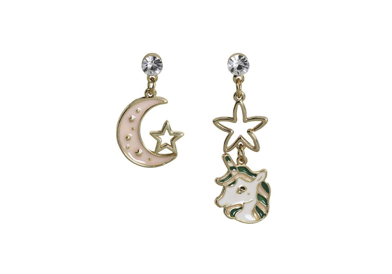 Aretes Unicornio y Luna