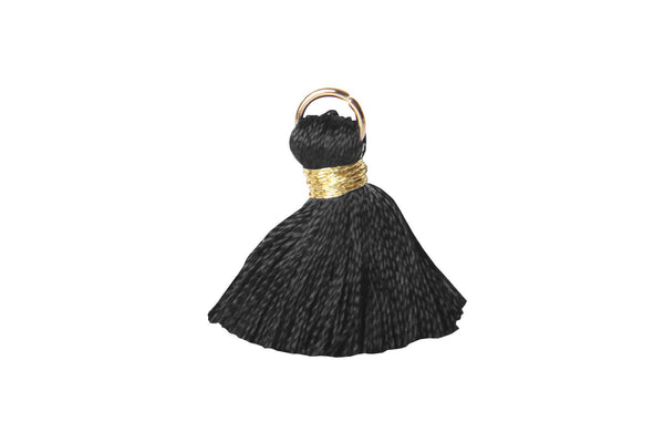 Borla Hilo de Seda Mini Negro 35 mm