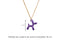 Collar Acero Inoxidable Dorado con Dije Esmaltado Perrito Globo Morado