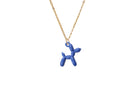 Collar Acero Inoxidable Dorado con Dije Esmaltado Perrito Globo Azul Rey