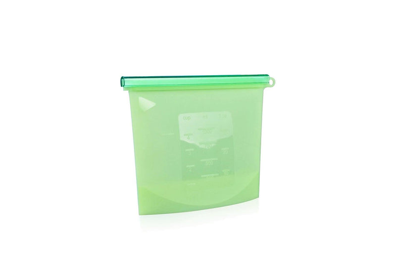 Bolsa de Silicon Antiderrame Reutilizable Verde