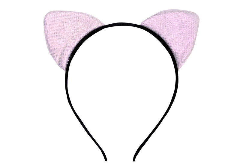 Diadema Orejas de Gato Rosa Tornasol