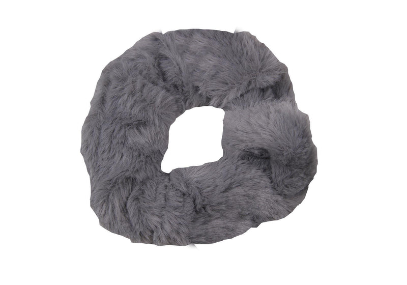 Scrunchie Peluche Fuzzy Gris