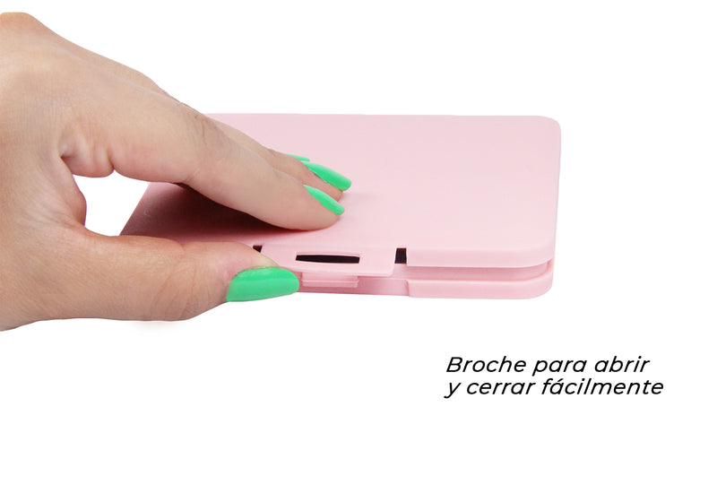 Caja Portatil para Cubrebocas Cuadrada Opaca Rosa