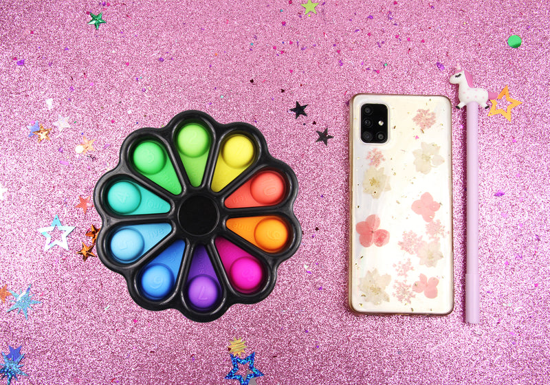 Flower Fidget Multicolor Color Negro