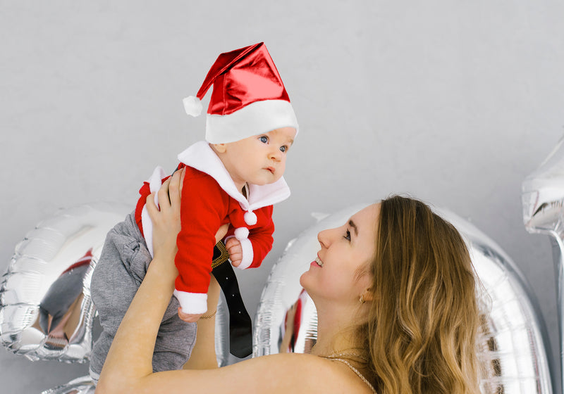 Gorrito de Navidad Rojo Metálico Santa Claus Tamaño Grande