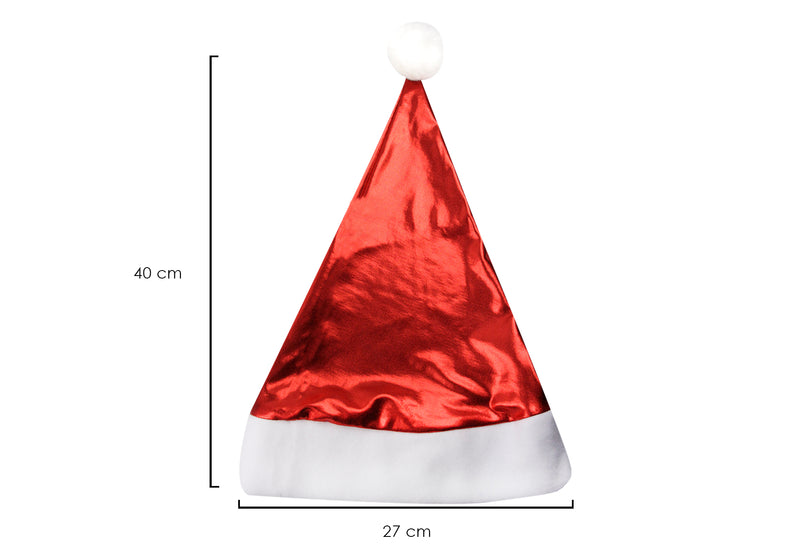 Gorrito de Navidad Rojo Metálico Santa Claus Tamaño Chico