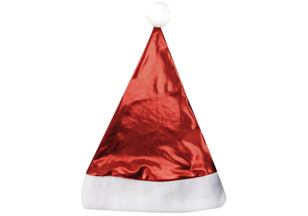 Gorrito de Navidad Rojo Metálico Santa Claus Tamaño Grande