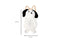 Mochila Peluche Perro Color Blanco con Negro