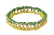 Brazalete de Metal con Hilo Cola de Rata Entrelazado Verde Amarillo Dorado 77 mm