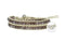Brazalete Hilo con Boton Linea Crema con Cristales Cubo Lila 460 mm