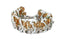 Brazalete Metal Bicolor Cadena Cordon Entrelazado Verde Menta con Cristales 190 mm