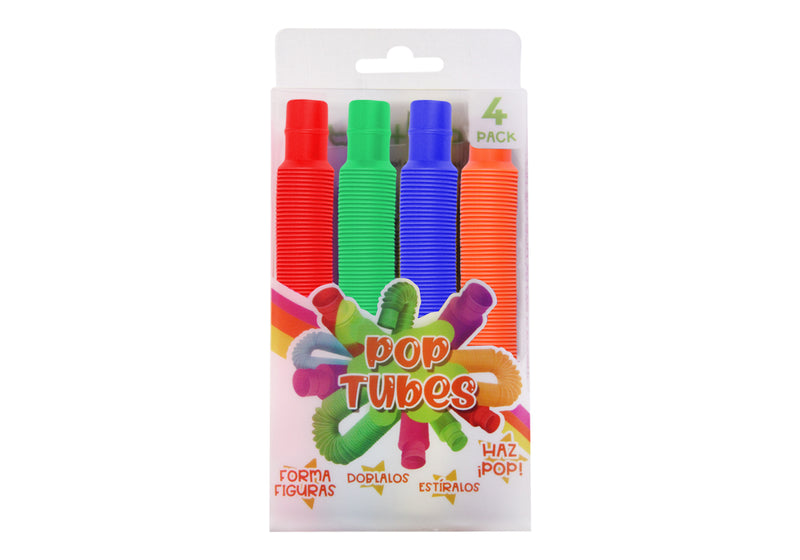 Pop Tube Set 4 Piezas Chico Naranja / Azul / Rojo / Verde