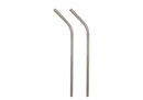 Set de 2 Popotes Acero Inoxidable Curvos Plateados