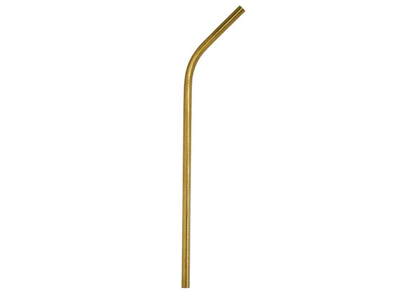 Popote Acero Inoxidable Curvo Dorado