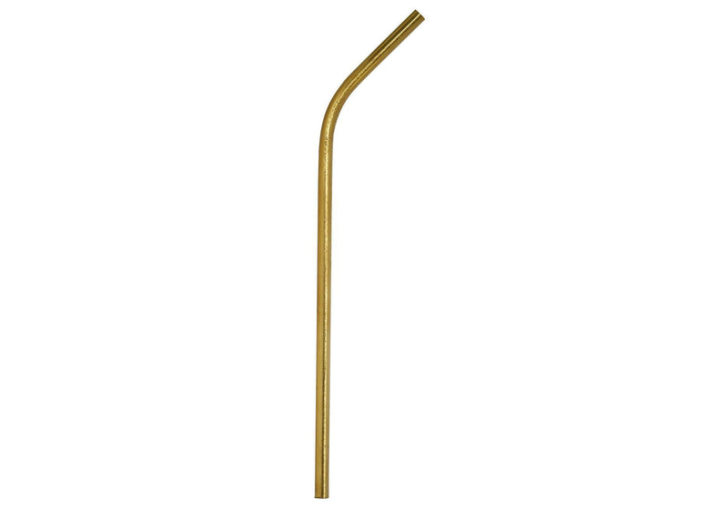 Popote Acero Inoxidable Curvo Dorado