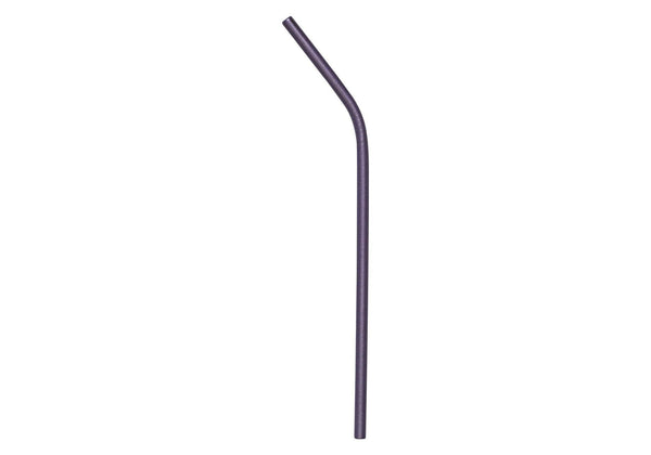 Popote Acero Inoxidable Curvo Morado Mate