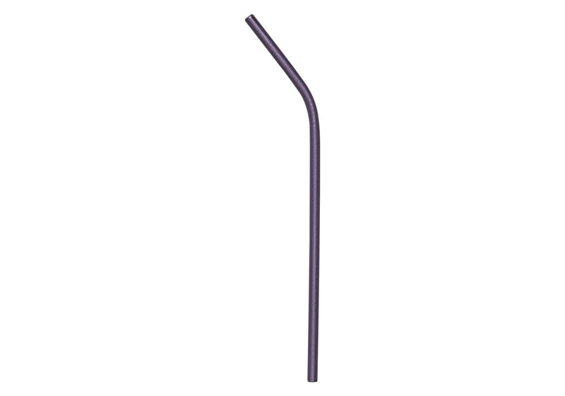 Popote Acero Inoxidable Curvo Morado Mate
