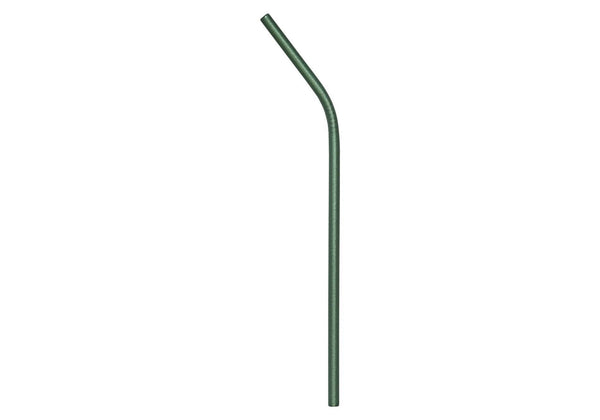 Popote Acero Inoxidable Curvo Verde Mate