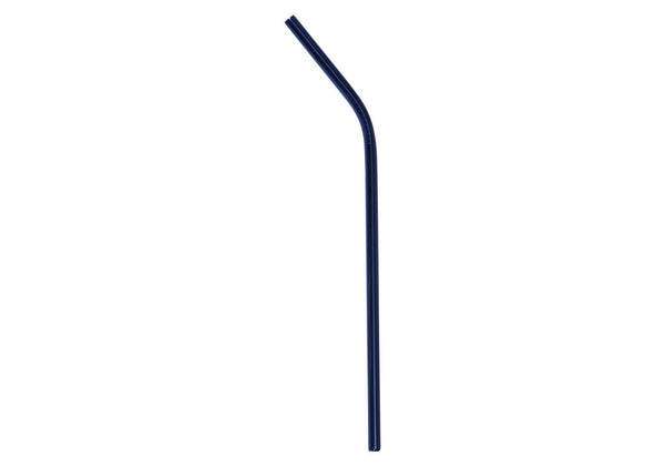Popote Acero Inoxidable Curvo Azul