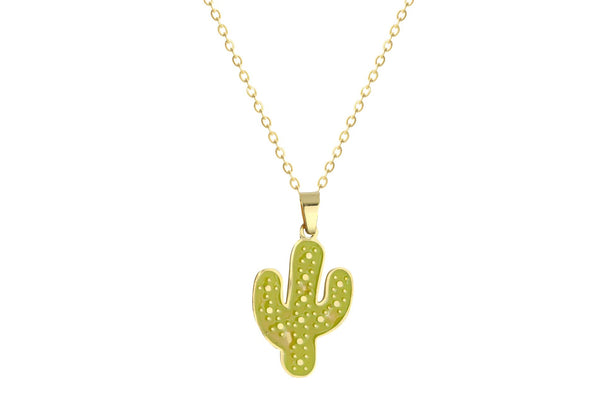 Collar acero inoxidable cactus