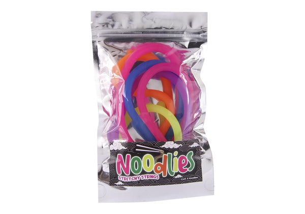 Juguete Sensorial Noodlies Stretchy String Liso Set Colores Neon Fucsia / Amarillo / Naranja / Azul / Morado